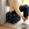 thumbnail image 5 of SCRAWLGOD Paws Print Blue Black Footstool Cover, Anti Scratch Ottoman Protector Dustproof Comfortable Rectangular Furniture Protection for Footrest Sofa, 5 of 7