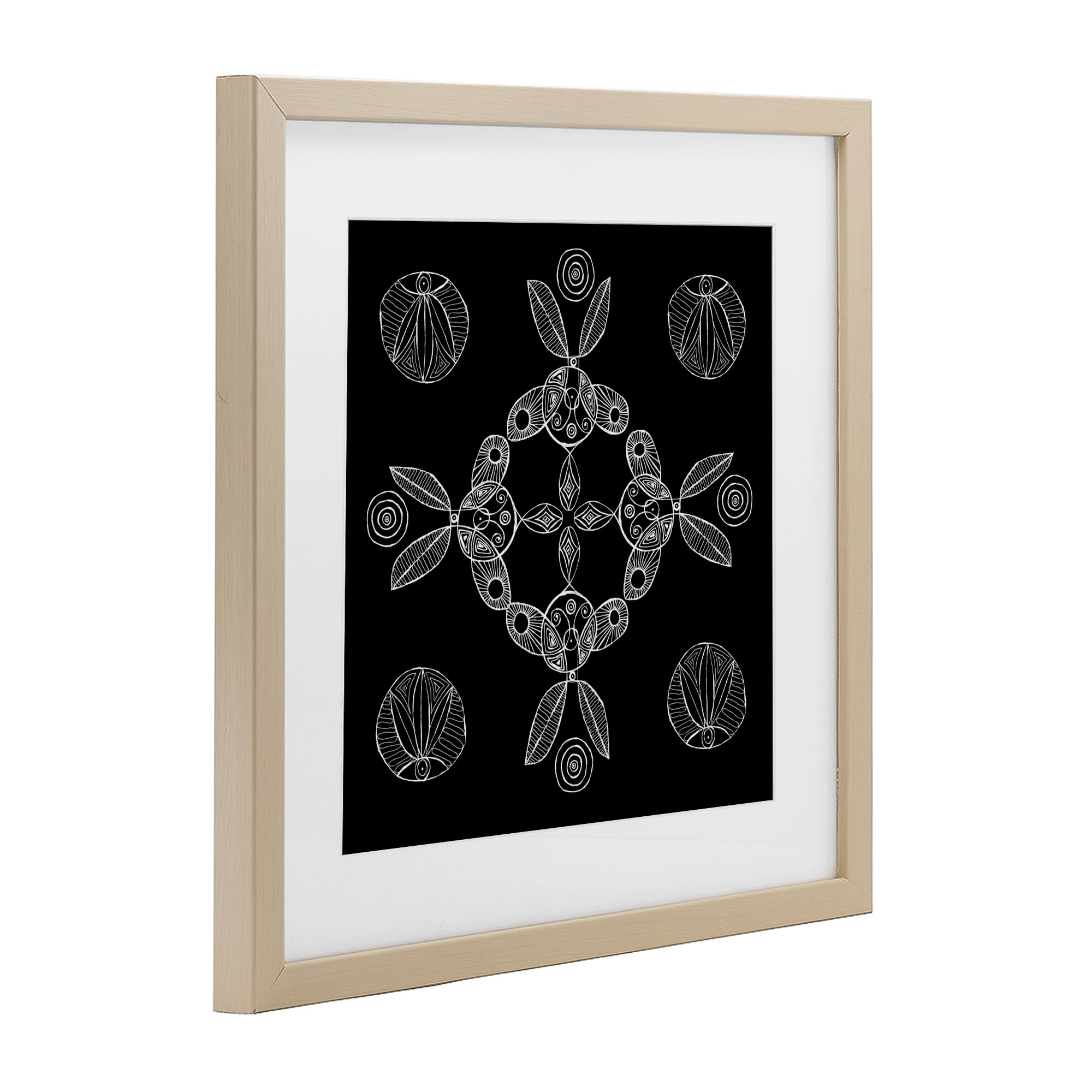 Stupell Industries Circular Symmetry Elementals Birch Framed Print Under Glass, design by El Perkin