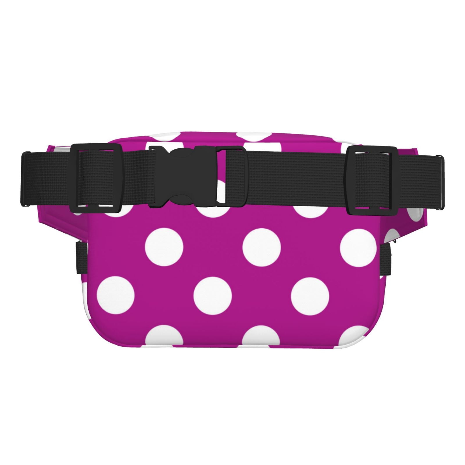 Hirioo Purlpe And White Polka Dot for Double Layer Waist Bag Adjustable Fanny Pack For Travel Running Hiking