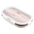 thumbnail image 1 of Qiilu Silicone Lunch Box,Food Grade Silicone Foldable Lunch Box Portable Rectangle Food Storage Container, Folding Lunch Box, 1 of 8