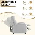 thumbnail image 3 of Yaheetech Modern Upholstered Recliner Chair with Adjustable Backrest and Padded Headrest, Light Gray, 3 of 7