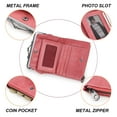 thumbnail image 4 of Contact's Women’s Small Coin Purse Rectangle Kiss Lock Coin Pouch Vintage Bifold Rfid Wallet for Woman, Rose pink, 4 of 8