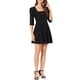 thumbnail image 1 of Vestido de manga de encaje con cuello cuadrado INSPIRE CHIC para mujer negro S, 1 of 6