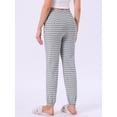 thumbnail image 4 of DARING DIVA Women's Drawstring Elastic Waist Cotton Pajama Pants XS Grey Stripe, 4 of 6