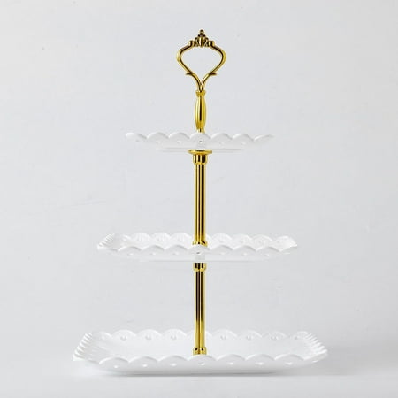 

GDHOME Three-Tier Cake Tray Afternoon Tea Dessert Tray Party Cake Tray Decoration