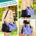 thumbnail image 5 of Lunch Bag Insulated Lunch Box Leakproof Reusable Cooler Tote Adjustable Shoulder Strap for Men Women Blue Purple Palm Leaves 12L, 5 of 6