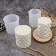 thumbnail image 1 of Silicone Candle Mold, Silicone Candle Bubble Molds for Cylindrical Candles, DIY Candles Mold 3D Cube Silicone Cylindrical Molds for Home Decor 2 pcs, 1 of 4