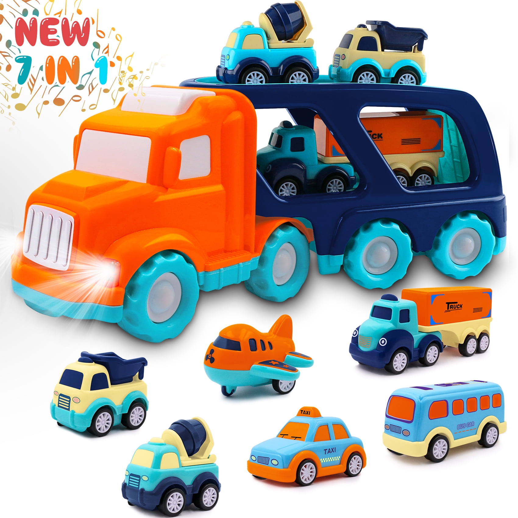 1700px x 1700px - Toddler Toys Car for Boys: Kids Toys for 1 2 3 4 5 Year Old Boys Girls | Boy  Toys 7 in 1 Carrier Vehicle Toy Trucks Baby Toys 12-18 Months Party