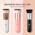 thumbnail image 4 of Set de brochas de maquillaje DuCare Foundation Flat Top Kabuki, 3 unidades, 4 of 8