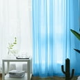 thumbnail image 4 of Yipa Curtains Rod Pocket Sheer Voile 2 Panels Solid White Window Curtain Clear Basic Many Sizes Long Home Decor Blue 2PC-W: 28" x H: 47", 4 of 5
