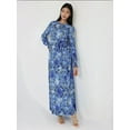 thumbnail image 5 of Floral Print Long Sleeve Maxi Dress with Belt, 5 of 7