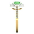 thumbnail image 3 of Clara Pucci 14K White/Yellow Gold Solid Gold Green Halo Anniversary Ring for Women - 1.86 cttw Round Cut, 3 of 8