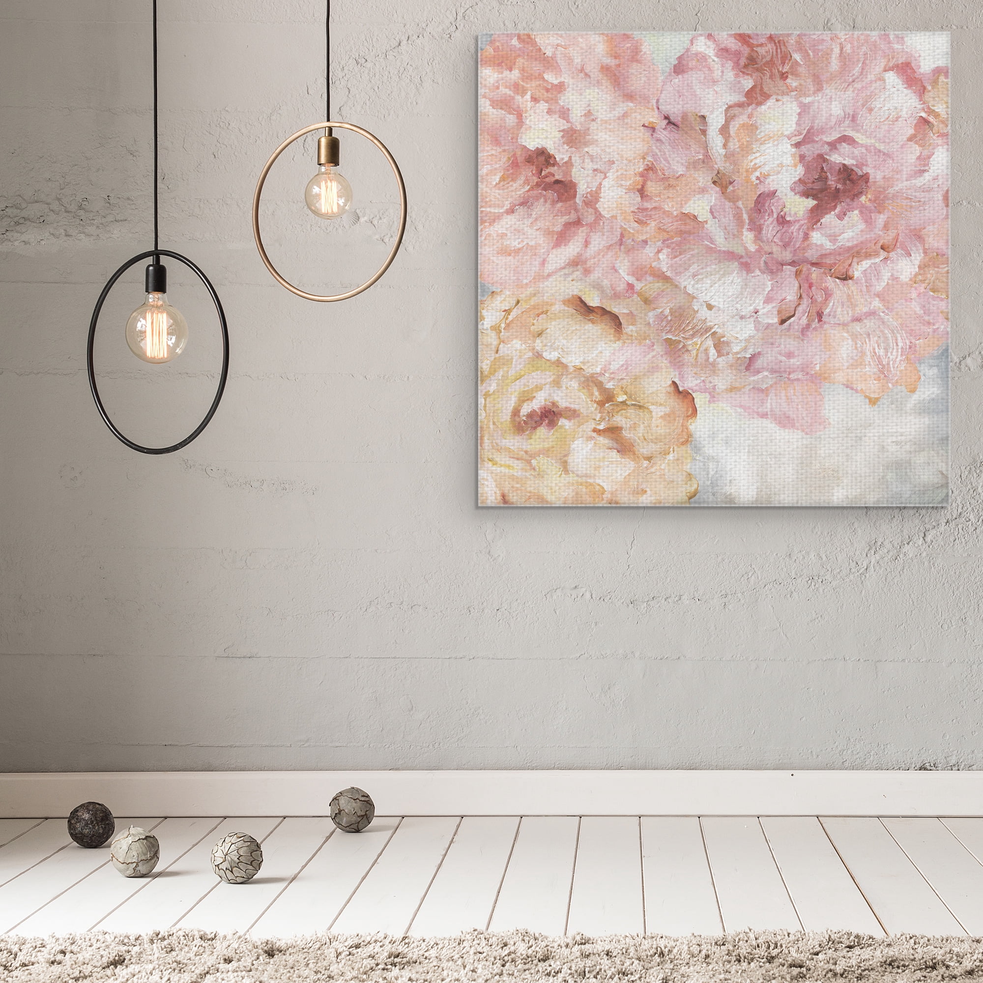 Masterpiece Art Gallery Contemporary Peonies 1 Pink By Nan Canvas Art Print 35" x 35"