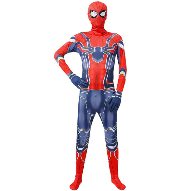 Disfraz de spiderman de la película Iron Spider para niños y adultos, máscara adjunta, trajes de fiesta de carnaval, mono de superhéroe Fivean unisex