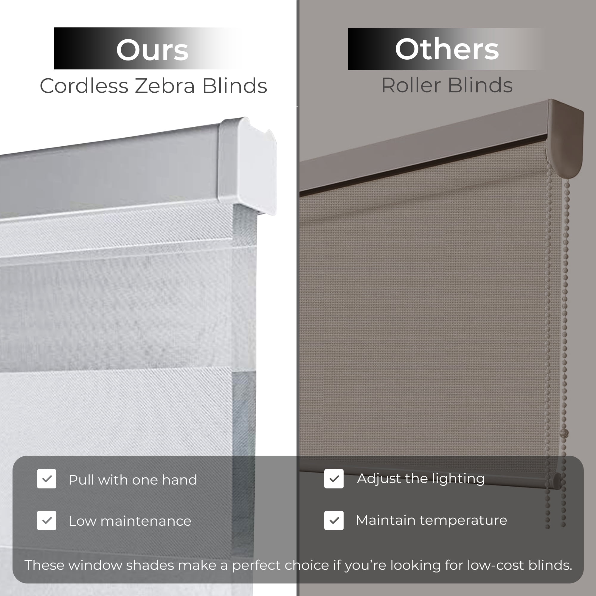 PowerSellerUSA Cordless Zebra Blinds Roller Shade, Celestial Sheer Double Layered Window Shade Privacy Light Control, Day and Night Window Drapes, 36" x 72", Heather Grey