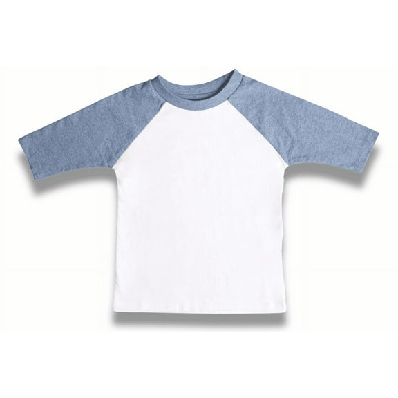 Kids Blue Raglan Tee – Stonewash Splash | Youth/Toddler Print-Ready Sublimation Shirt