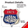 thumbnail image 2 of Zac's Garage (2 Pack) 12 inch X 12 inch Shield Shaped Heavy Duty 3.2 mil Vinyl Decals Weather Resistant, UV Protected To last, Gift for Dads and Uncles Classic Americana Crafted in the, 2 of 6