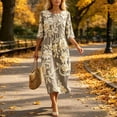 thumbnail image 7 of QUNYINEY Beach Womens Dresses Casual Midi Summer Short Sleeve Floral A Line Dress Flowy Loose Fit Crew Neck Vacation Dresses, 7 of 7