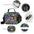 thumbnail image 3 of FORMRS Student Lunch Bag Insulated Reusable Cooler Box with Zipper Pockets, Vibrant Art Leaves Pattern, 3 of 9