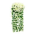 thumbnail image 2 of Guirnalda colgante de flores artificiales de violeta con orquídeas de seda, arreglo floral decorativo reutilizable para bodas, eventos, decoración del hogar y jardín., 2 of 6