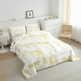 thumbnail image 2 of jejeloiu Ribbon Bow Tie Halloween Ghost White Yellow Graffiti Twin Comforter Set,Reversible Lightweight Decorative Bedding,2pcs, 2 of 7