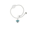 thumbnail image 2 of Delight Jewelry Silvertone Crystal Teal Spinner - Silvertone Leaf Delicate Bracelet, 6.25+1.75", 2 of 4