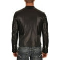 thumbnail image 3 of Men's Genuine Lambskin Leather Jacket Biker Soft Stylish Motorcycle Jacket MJF018, 3 of 4