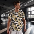 thumbnail image 3 of Wukai Snake And Rose Print Men's Short-Sleeved Mesh T-Shirt,Quick-Dry Short Sleeve Workout T-Shirt-X-Large, 3 of 8