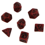 Q-Workshop Dragons Red Black 7 Piece Dice Set