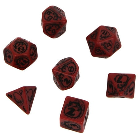 Q-Workshop Dragons Red Black 7 Piece Dice Set