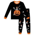 thumbnail image 6 of WhouRiu Girls Halloween Graphic Pajamas Long Sleeve Crew Neck T Shirts And Pants Pajama Set 2 Piece Kids Autumn Winter Cozy Cute Sleepwear,3-4 Years, 6 of 6