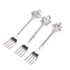 

FLOF 3pcs Kitchen Dining Bar Classic Vintage Fruit Fork Little Fruit Cake Forks
