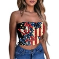 thumbnail image 2 of Stralyhd Patriotic Women Tube Top Summer Cute Crop Tank Workout Bandeau Backless Slim Fit Beach Stretchy T-Shirt for Casual Khaki XXL, 2 of 6
