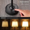 thumbnail image 3 of OBright Seraph - Lámpara de mesa LED inalámbrica con atenuador Batería recargable incorporada Brillo de 3 niveles Lámpara de mesa para patio Lámpara de noche Luz ambiental para restaurante Negro, 3 of 8