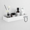 thumbnail image 1 of Adhesive Bathroom Shelf Without Drilling White Self-Adhesive Wall Shelf Floating Shower Shelf Plastic Shelf to stick on Tiles, 1 of 5