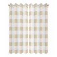 thumbnail image 2 of Outdoor Curtains for Patio, Beige Plaid Waterproof Blackout Outside Curtain for Porch/Pergola/Gazebo, Spring Summer Farmhouse Buffalo Checkered Thermal Insulated Drapes, 2 Panels, 54 x 84 Inch, 2 of 8