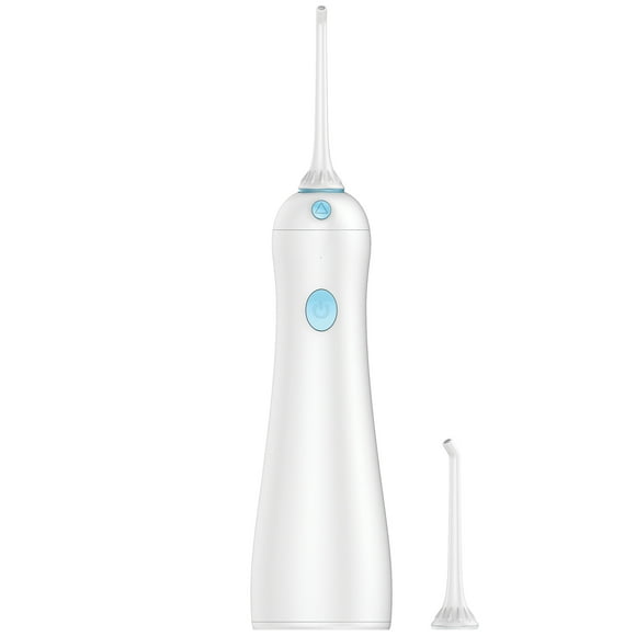 Equate HydroClean Cordless Water Flosser with Removable Tank, 2 Pressure Cleaning Tips, white