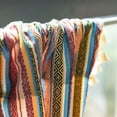 thumbnail image 4 of Namzi Boho Striped Tier Curtains with Tassels Cotton Rod Pocket Short Curtain Colorful Pattern Kitchen/Cafe Curtain, 1 Piece (YDAN, 35"x24"), 4 of 5