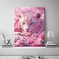thumbnail image 2 of Mudket Framed Pink Leopard Wall Art, Jeweled Leopard Canvas Print, Cute Trendy Animal Decor for Girls Bedroom Living Room - 12"L x 8"W, 2 of 10