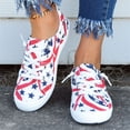 thumbnail image 2 of Rokment 4th of July Independence Day Low Top Fashion Sneakers for Women Patriotic Canvas Spring Fall Casual Comfortable Walking Flat Tennis Shoes Red Size 9.5, 2 of 5