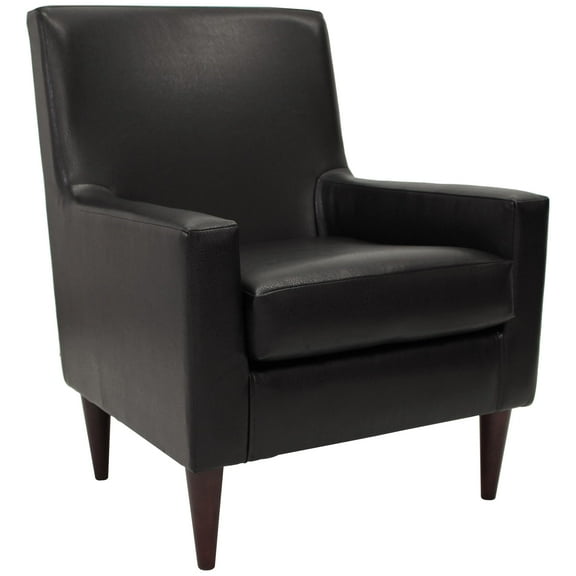 Fox Hill Trading Emma Arm Chair, Black Faux Leather