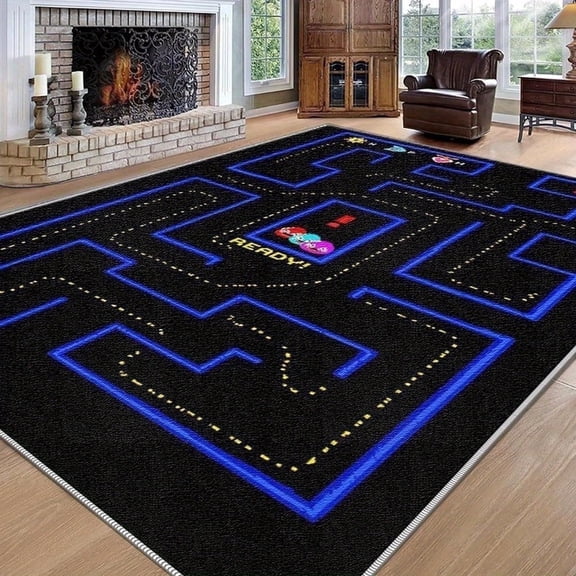 1PC Retro Video Game Style Area Carpet Local Carpet, Lightweight Washable Easy-to-Tidy Carpet Mat Festival Gift, Suitable for Living Room, Bedroom, Office, Hallway, Balcony, Room Accessones