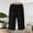 Black, variant on Women's Button Split Hem Capri Pants, Elastic Waist Casual Summer Capris, Gray, XL