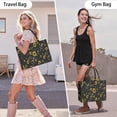thumbnail image 6 of Large Capacity Tote Bag,Black Yellow Star Sunflower Pattern Handbag Fashion Luxury Tote Bag,15.7"x13"x 5.1" Inches,Laptop Compatible, 6 of 6