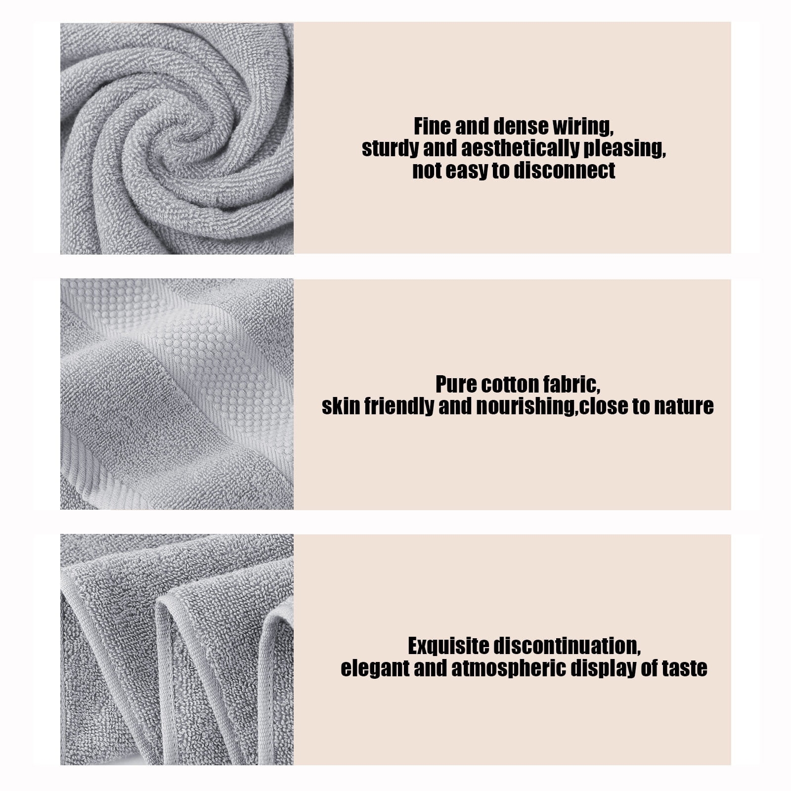 AUHomi Elegance Organic Cotton Face Towel - Super Soft, Quick Dry, Durable, Absorbent Oversized Face Towels - Ideal Quick Dry Large Luxury Towel Set for Shower,Cleanse the Face,(30"x14", 4pcs)Gray