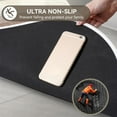 thumbnail image 5 of Fusion Half Circle Bath Mat,Thin Bathroom Rugs Fit Under Door Quick Dry Non Slip Washable Bathroom Mat with Rubber Backing,Absorbent Woven Half Round Shower Rug, Brown Beige 16x24, 5 of 6