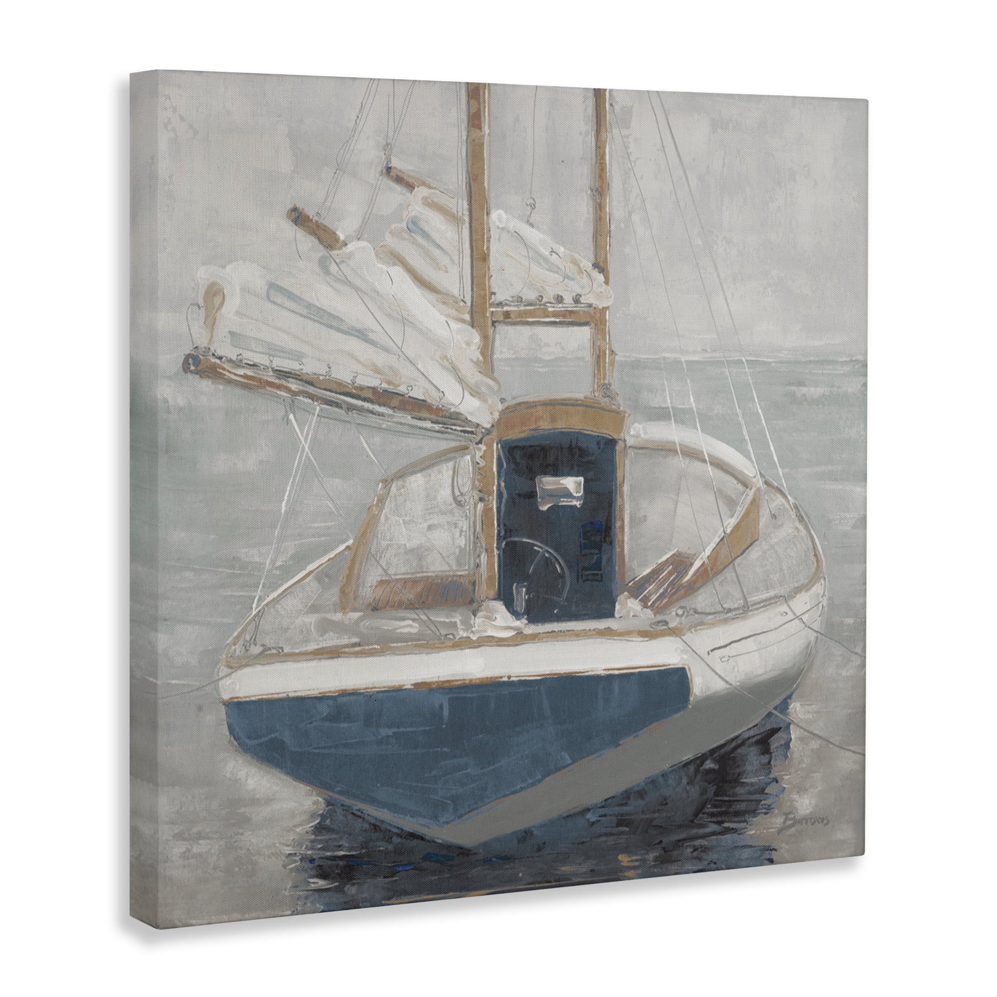 Stupell Industries Serene Harbor Sail Boat Canvas Wall Art, design by John Burrows