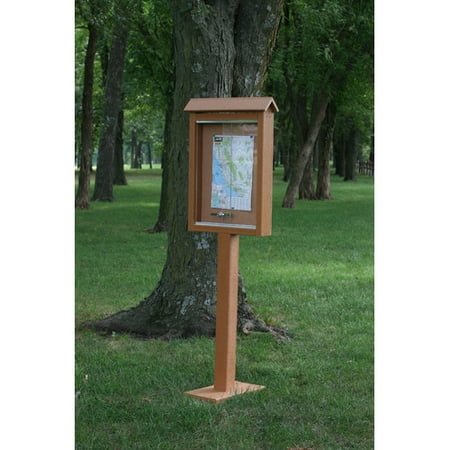 Frog Furnishings Recycled Plastic Hinged Message Center One Side One Post