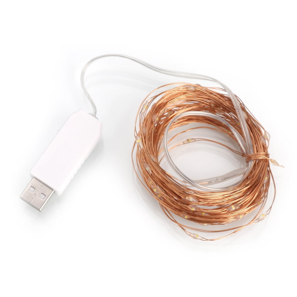 Private Jungle USB Outdoor Light String, Waterproof Copper Wire Light Patio Light String, Warm White