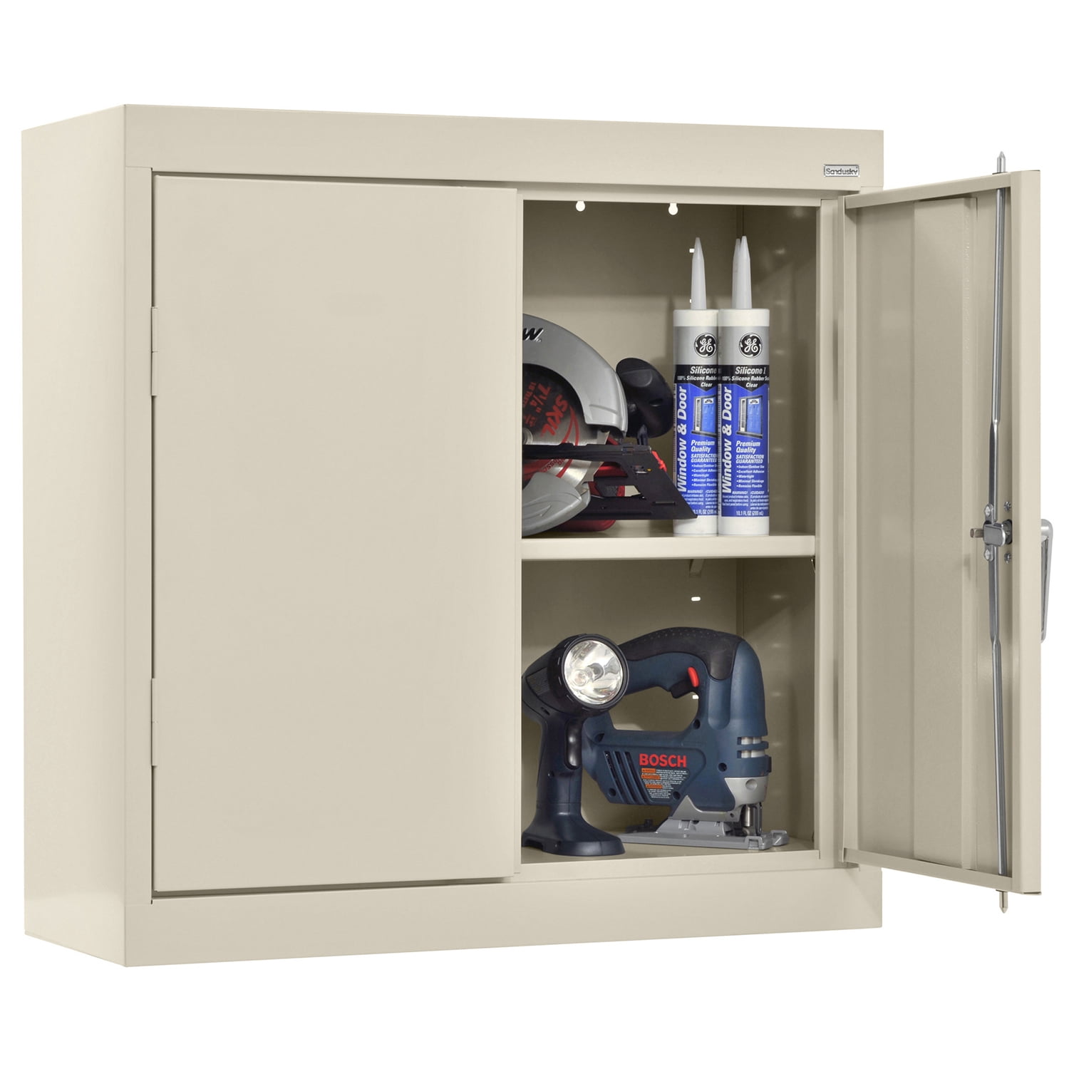 Sandusky 22-Gauge Welded Steel Wall Mounted Garage Storage Cabinet, Putty